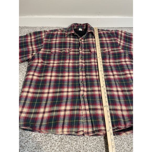 Vtg 90’s Y2K Abercrombie & Fitch Plaid FLANNEL Quilted HUNTING Thermal Coat L - Picture 7 of 9